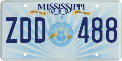MS license plate ZDD488