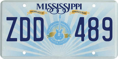 MS license plate ZDD489