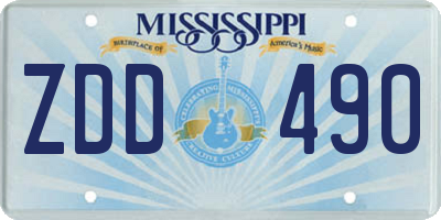 MS license plate ZDD490