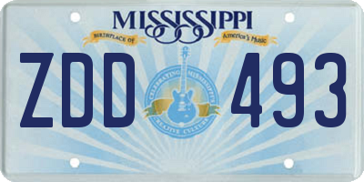 MS license plate ZDD493