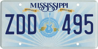 MS license plate ZDD495