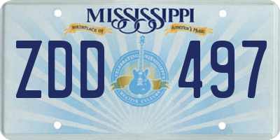 MS license plate ZDD497