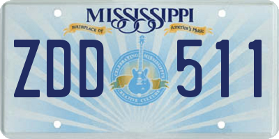 MS license plate ZDD511