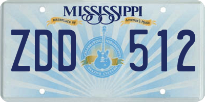 MS license plate ZDD512