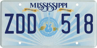 MS license plate ZDD518