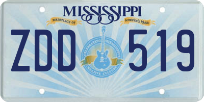 MS license plate ZDD519