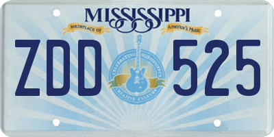 MS license plate ZDD525