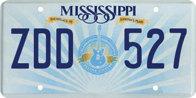 MS license plate ZDD527