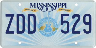 MS license plate ZDD529