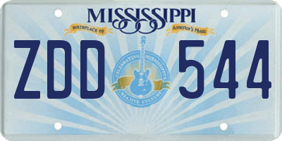 MS license plate ZDD544