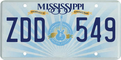 MS license plate ZDD549
