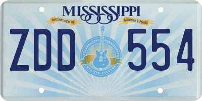 MS license plate ZDD554