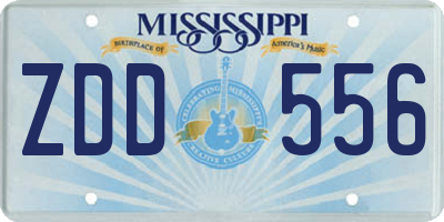MS license plate ZDD556