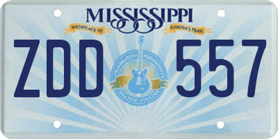 MS license plate ZDD557
