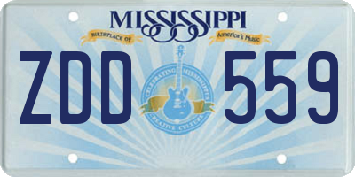 MS license plate ZDD559