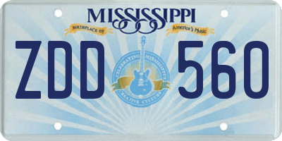 MS license plate ZDD560