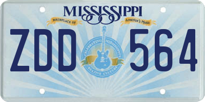 MS license plate ZDD564