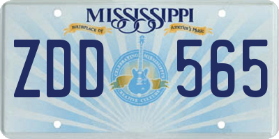 MS license plate ZDD565