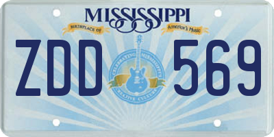 MS license plate ZDD569