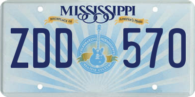MS license plate ZDD570