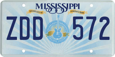 MS license plate ZDD572