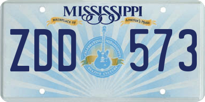 MS license plate ZDD573