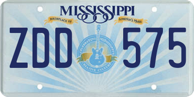 MS license plate ZDD575