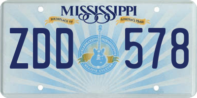 MS license plate ZDD578
