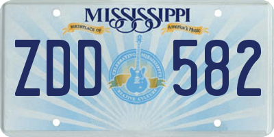 MS license plate ZDD582