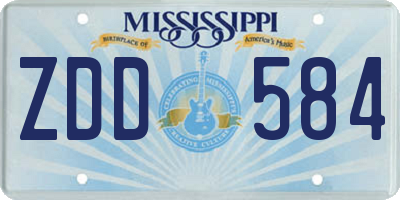 MS license plate ZDD584