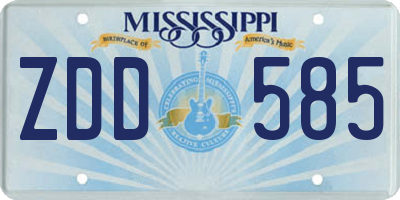 MS license plate ZDD585