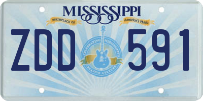 MS license plate ZDD591