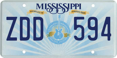 MS license plate ZDD594