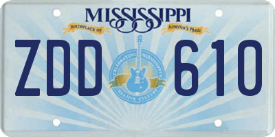 MS license plate ZDD610