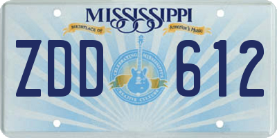 MS license plate ZDD612