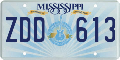 MS license plate ZDD613