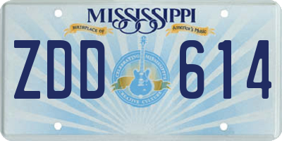 MS license plate ZDD614