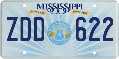MS license plate ZDD622
