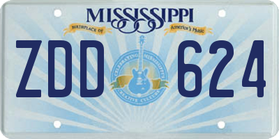 MS license plate ZDD624