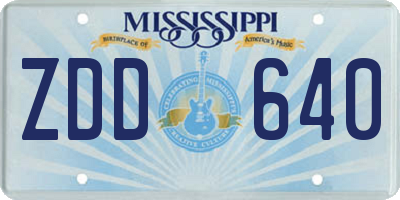 MS license plate ZDD640
