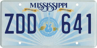 MS license plate ZDD641
