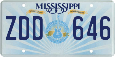 MS license plate ZDD646
