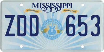 MS license plate ZDD653