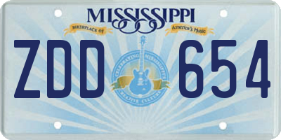 MS license plate ZDD654