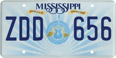 MS license plate ZDD656