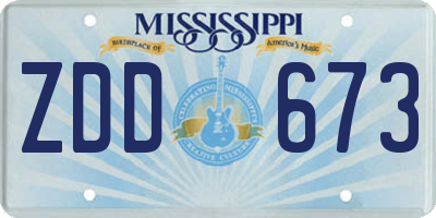 MS license plate ZDD673