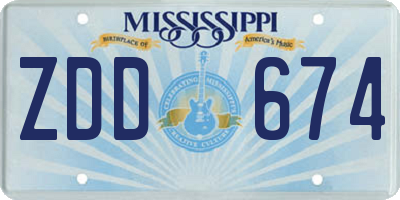 MS license plate ZDD674