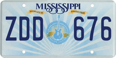 MS license plate ZDD676