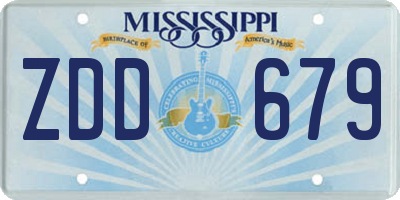 MS license plate ZDD679