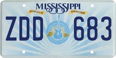 MS license plate ZDD683